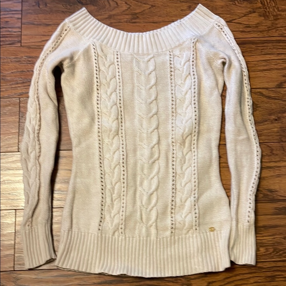 Women's Cream Cable Knit Sweater